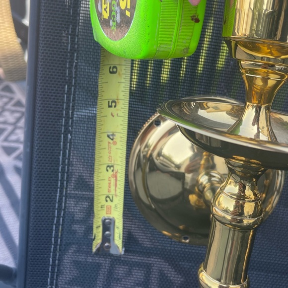 Vintage Pair of Solid Brass Shiny Wall Candle Sconces Hollywood Regency India - Picture 12 of 14